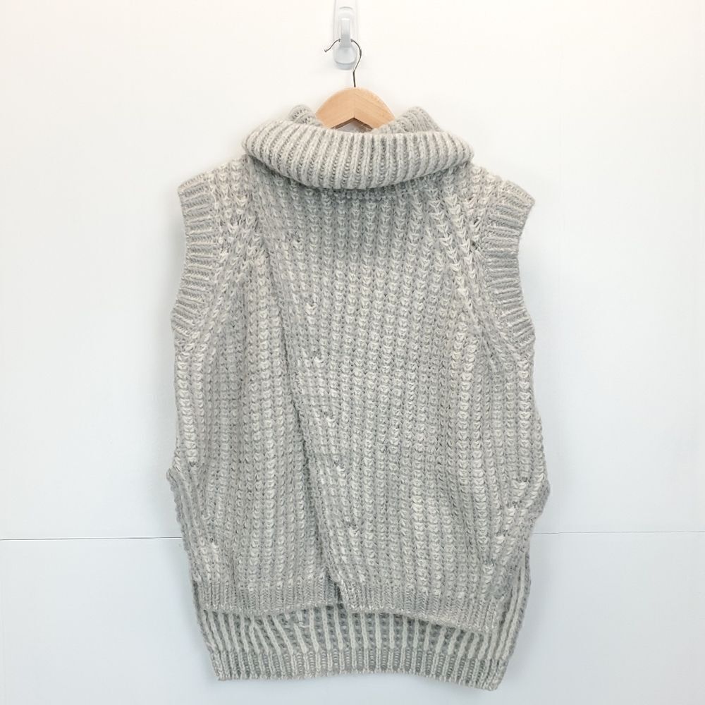 3.1 Phillip Lim Fisherman Rib Cowl Neck Wool Blend Sleeveless Sweater - Picture 6 of 14